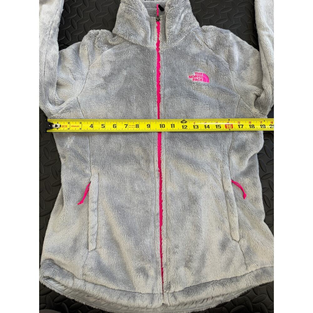 The North Face Women’s Medium Gray Pink Full Zip Fleece Jacket Cozy Athleisure - Picture 7 of 8